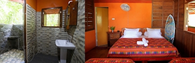 private bathroom and private room with double bed