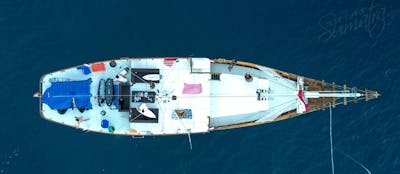 Drone view of the vessel