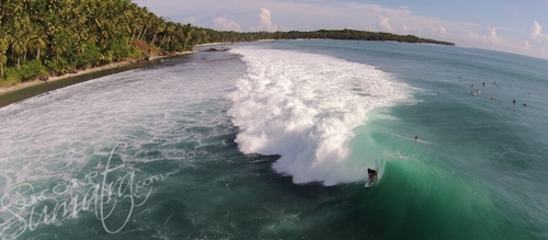 E-bay from above in the Mentawai Islands